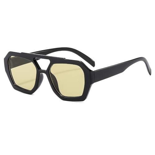 La Mejor Selección de Lentes de Playa Top 10. 49 Gafas de Sol Retro Estilo Aviador Mujer Hombre – Lentes Geométricos Full Frame con Diseño Leopardo – Moda Unisex para Playa, Ciudad y Uso Diario – Ligero y Cómodo (Negro...