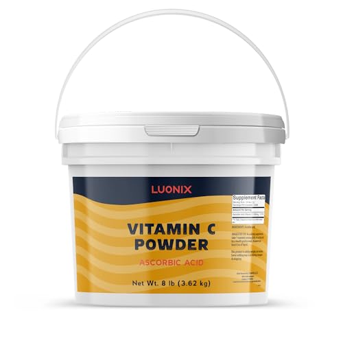 Luonix Vitamin C Powder, 1 Gallon Bucket, Ascorbic Acid, Supplement