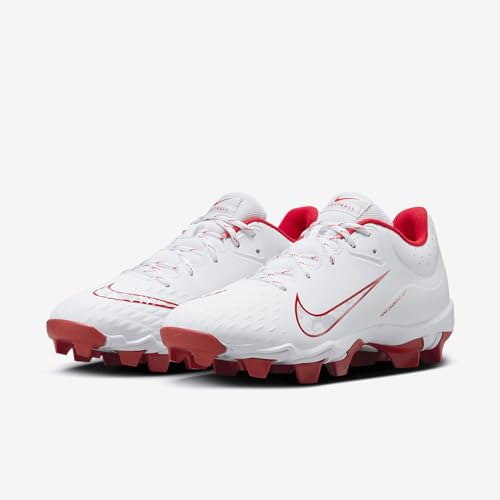 Nike Hyperdiamond 4 Keystone Women's Softball Cleats (FZ0920-104, White/Pure Platinum/University Red)3