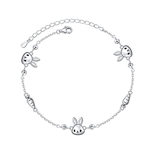 Image of Ladytree Bracelet for Women 925 Sterling Silver Cute Flying Bat /Blue Jay /Turtle /Bunny /Stingary /Octopus Charm Adjustable Bracelet Ocean Jewelry Gifts for Teen Girls Mother Wife Daughter Family
