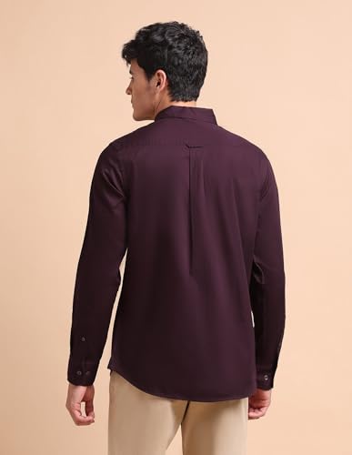 Image of U.S. POLO ASSN. Solid Tailored Fit Shirt for Men - 100% Cotton, Breathable & Comfortable, Full Sleeves Casual Shirt for Men