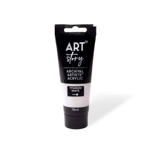Image of Itsy Bitsy Art Story Artists Acrylic Colour Titanium White 75ml Tube | Rich Pigment, Smooth Finish, Quick Drying Paint for Canvas, Paper, Craft & DIY Projects