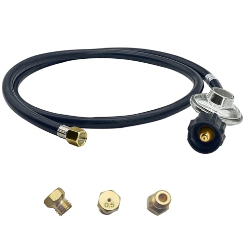 Caoooort 23080901 Natural Gas to Propane Conversion Kit Compatible with Weber Genesis and Genesis II, from NG to LP Conversion Kit Includes Propane Regulator Hose and 3 Orifices with 0.5mm Aperture