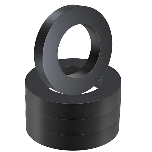 4PCS Large Ferrite Ring Magnet - Grade 10 Big Magnets Heavy Duty, OD60mm x ID32mm x 10mm, Ceramic Circular Magnets for Industry Science, School,Crafts and Hobbies