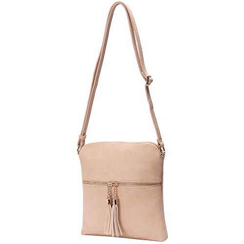 Image of Solene Womens Lightweight Medium Crossbody Purse with Tassel, Perfect Size Crossbody Bags for Daily Use, travel