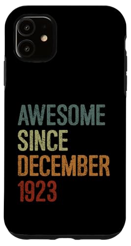 Carcasa para iPhone 11 Impresionante desde diciembre de 1923, regalo de cumpleaños divertido retro