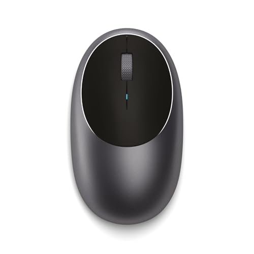 SATECHI Ratón Inalámbrico Recargable M1 en Aluminio, Ratón Bluetooth sin Receptor, Ratón Ergonómico USB-C para MacBook Air & Pro, Mini, iPad, iMac, Windows y más – Gris Espacial