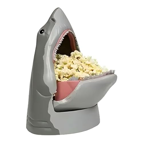 Shark Popcorn Bucket Silicone Snack Bowl Reusable Popcorn Holder for Home Entertainment and Movie Night Game Party Favors