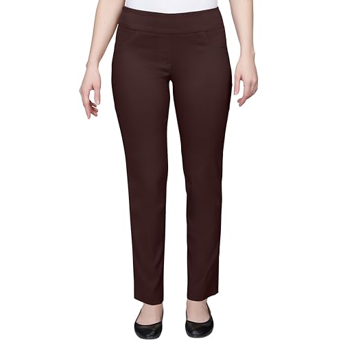 Ruby Rd. Womens Womens Mid-Rise Pull-on Straight Solar Millennium Tech Pant