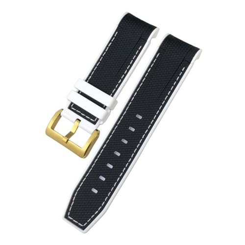 [ɂ] 22mm 23mm VRSVREHb`ohi`[_[ ubNxC uY GMT ySX \tgEHb`XgbvΉj(Black white-Golden,23mm)