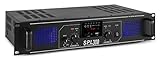 Reproductor MP3 incorporado Skytec SPL 300MP3 Amplificador 2 x 150W con Leds Azules EQ USB SD Negro