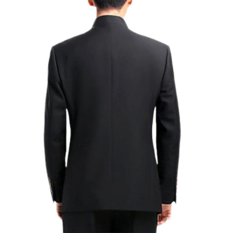 Aoleaky Oriental Dragon Embroidery Men Tunic Suit Jacket Black Stand Collar Chinese Style Kung Fu Zhongshan Coat4