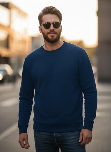 Image of Mack Jonney Men Regular Fit Fleece ||Black||Round Neck Solid||Sweatshirt-JM3911