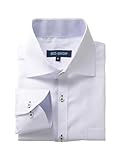 [ビジネスマン サポート] BS-shirt (ビジネスマンサポートシャツ) 長袖ワイシャツ 形態安定 uaubuc ノーアイロン メンズ 首回り39cm裄丈82cm Slim ua3 ドット使いホリゾン 002-M