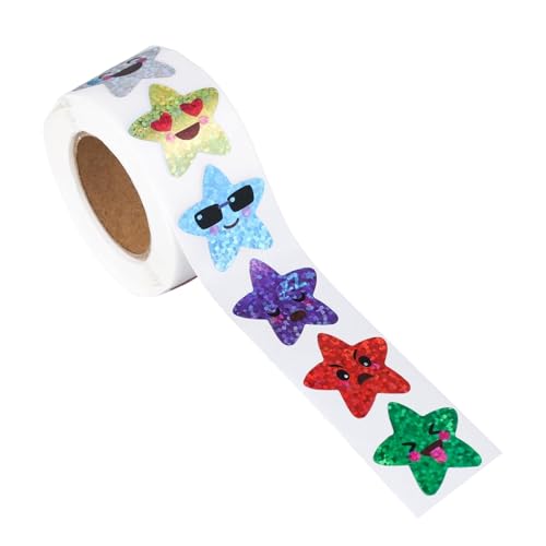 500pcs Gommettes, Stickers Etoile Autocollants Petites éToiles Scintillantes, 1 Pouce, Convient pour les récompenses à l'école, à la maison et au bureau,...