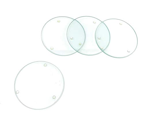GLOREX - 6226215 - Dessous de Verre en Verre, Transparente - 10,3 x 10,3 x 2,3 cm - Lot de 4