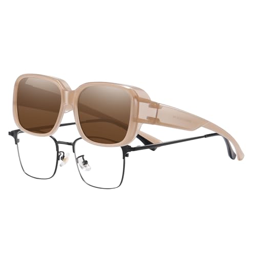 Image of Polarized Sunglasses Over Glasses Women Wrap-Around Glasses Small Shapes Driving Fishing UV400 Protection