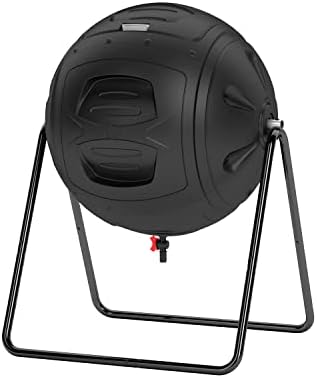 Multifunction Garden Tumbling Composter, Heavy-Duty Fast-Working Compost Bin with Easy-to-use Drain Plugs to Collect Liquid,Black