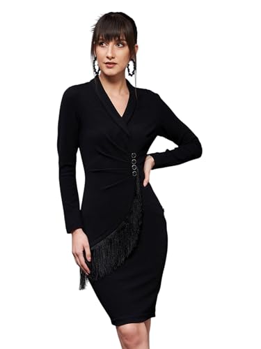 Image of Miss Chase Women's Sleeveless Collared Bodycon Above-Knee Polyester Dress