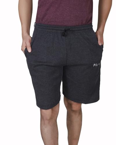 Image of Particle Men's Plus Size Bermuda Lounge Shorts | 230 GSM Ribbed Cotton | Half Pants with Twin Piping | Home, Walk, Travel & Casual Wear | XL to 5XL | Waist 34-52 Inch | 5 Colours