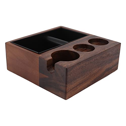 EXCLUZO Coffee Portafilter Stand, Rustproof Nonslip Coffee Tamper Holder Cafe Machine Accessories Slot Design Unique Texture Walnut Birch for Home Kitchen EXCLUZO Coffee Portafilter Stand, Rustproof Nonslip Coffee Tamper Holder Cafe Machine Accessories Slot Design Unique Texture Walnut Birch for Home Kitchen