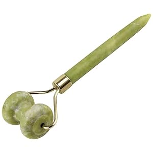 Jade Stone Roller for Facial Massage- Contributes to Reduce Wrinkles and Make The Skin Firmer, Single-Head Design Smooth and Comfortable Face Rollers for Women(Green)