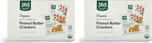 Image of 365 by Whole Foods Market, Organic Mini Peanut Butter Sandwich Crackers 8 Count, 1 Ounce (Pack of 2)