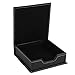 Square Desk Organizer - 4.7x4.7inch Leather Memo Box and Card Holder - Stylish Stand Organizer for Office, Home, and School Desk