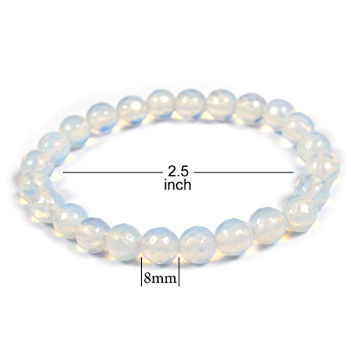 Image of Reiki Crystal Products Natural Crystal Stone 8 mm Faceted Diamond Cut Beads Bracelet for Men & Women | Reiki Charged Gemstone Bracelet | Multiple Stone Variants Available