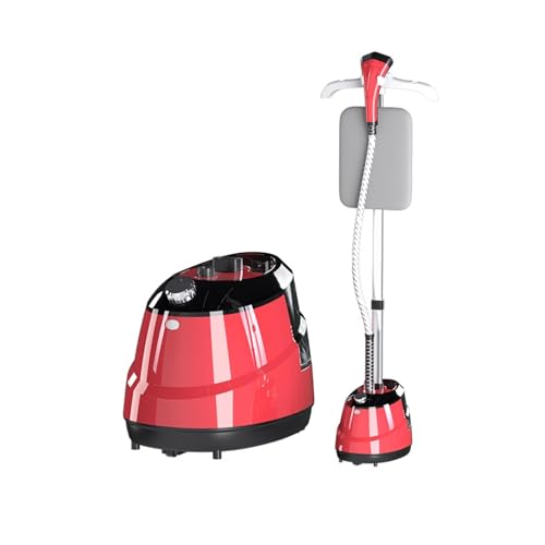 Heavy Duty 2000W Steamer for Clothes, Standing Garment Steamer with 1.8L Tank for 90 Mins Steaming, Professional Steamer Iron for Clothes with Adjustable Stand, Home & Commercial Clothing,1.8L,Red