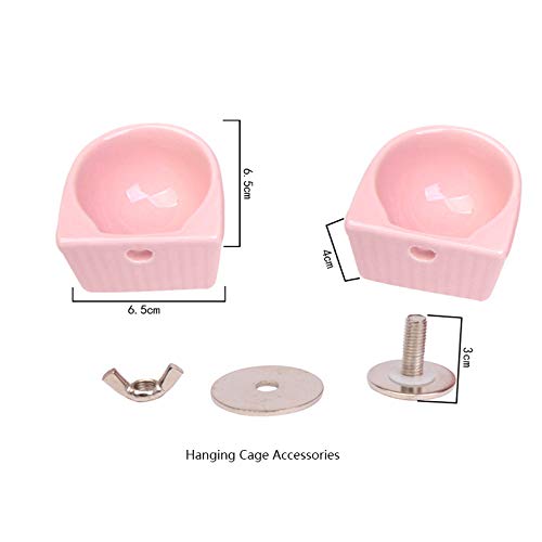 Chuqiantong Small Animals Bowl, Detachable Cage Feeder Pet Ceramic Water & Food Feeder, Small Animal Supplies For Rabbit Parrot Squirrels Chinchilla Hamster Ferret thumb #1