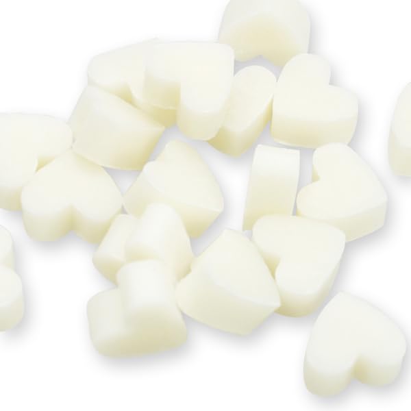 Florex Schafmilchseife mini mini Herz Classic Weiß 100 Stück im Organzasäckchen Seife Gastgeschenk Gastgeschenk Hochzeit Taufe Kommunion