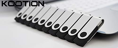 Image of Kootion 20pcs 1GB USB Flash Drives 1G Flash Drives Memory Stick Swivel Thumb Drives, Black