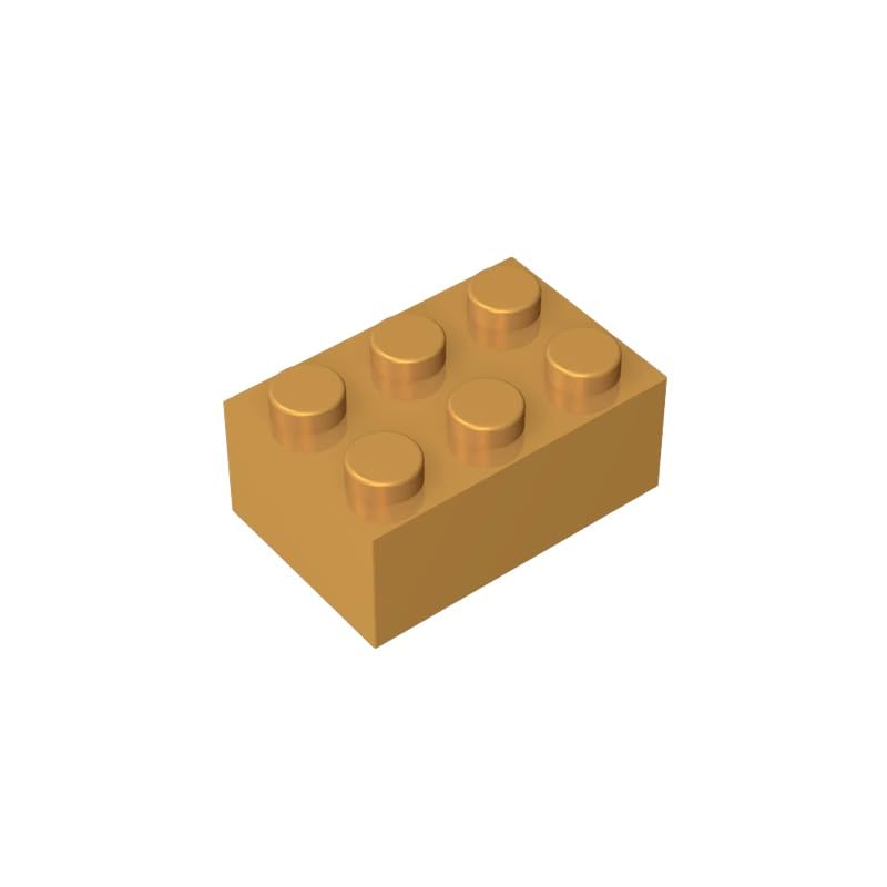 Gobricks 3002 Basic Bricks Brick 2x3 50 Pieces GDS-541 Compatible with Lego Building Blocks Color:Pearl Gold โ image 1
