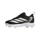 adidas Unisex-Kids Adizero Instict TPU 2.0 Softball, Black/White/Silver Metallic, 4