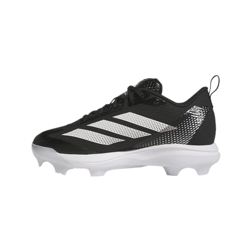 adidas Unisex-Kids Adizero Instict TPU 2.0 Softball, Black/White/Silver Metallic, 4
