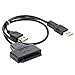 High Speed Dual USB 2.0 to 2.5" SATA Hard Disk Drive Adapter w/UASP - SATA to USB 2.0 Converter for SSD/HDD(SATA to USB2.0 Cable) (USB 2.0)