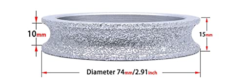 Ściernice, Lutowane próżniowo koło profilowe z pełnym wiertłem diamentowym Bullnose do krawędzi kamiennych i granitowych, 25 mm(10mm)
