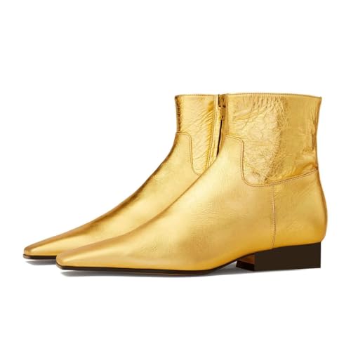 Zszszsu Women's Fashion Square Toe Ankle Booties Comfy Chunky Low Heel Short Boots Side Zipper Dress Party Fall Winter Shoes Size 4-16 US2