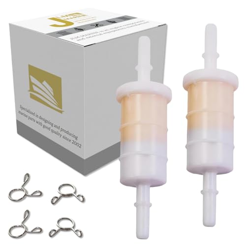 JLM MARINE 2PCS 879885Q In-Line Fuel Filter for Mercury Mariner Verado 4 Stroke EFI 40 50 60 HP 75HP-115HP 135HP-300HP Outboard Motors 879885T 18-7718