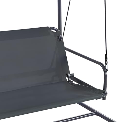 Gartenschaukel aus Mesh Stahl Dunkles Grau mit Liegefunktion modern Marsciano