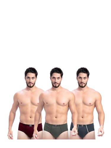 Image of Milton Mens Pure Cotton Solid Briefs with Inner Elastic|Premium Soft Breathable Underwear for Men|Comfort-Fit Waistband for All-Day Wear|Multi-Color, Color Name May Vary as per Availability|Pack of 3