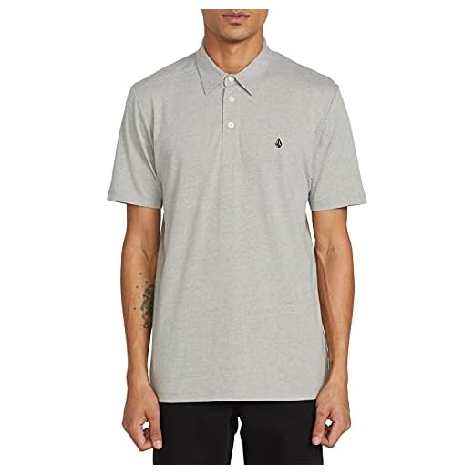 Volcom Men's Banger Polo Shirt, Heather Grey, Medium