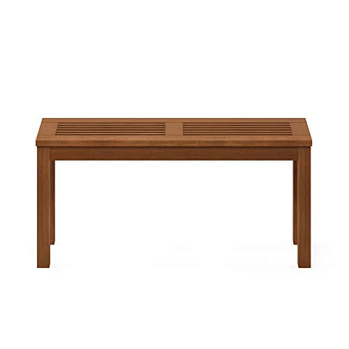 Furinno TIOMAN Outdoor Bench, Promo Backless Garden Bench, for Patio, Garden, Porch, 12 x 39 x 19, Natural