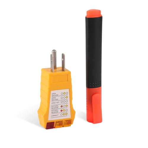 Grounding Tester Kit Conductivity Test Pen & Outlet Continuity Tester Ground Product Test Kit for Mat Pads Sheets Pillow Cases Blankets Wristband Accessories (US Standard Outlet)