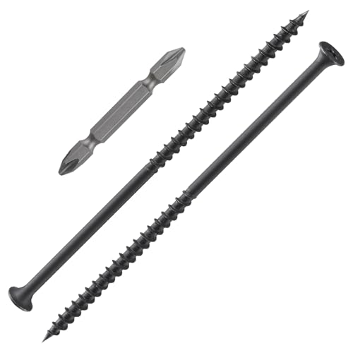 Wensilon HCYGBD16 1 Pounds)#10X5"Black Fastener Drywall Screws-Phillips With Coarse Threaded Tip, (39 Pcs) Black, Suitable For Drywall Slate, Wood cover