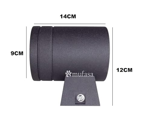 Image of Mufasa 16 Watts Down Light Outdoor Cylinder LED Bulkhead Waterproof IP65 Exterior Wall Light Fixture (Warm White,Aluminium)