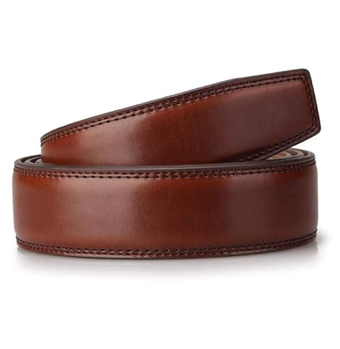 Men's Leather Belt Replacement Strap - 35mm Ratchet Belt Leather Refill - Business Casual Belt for Men - 1 3/8" Wide - Up to 45" Waist2