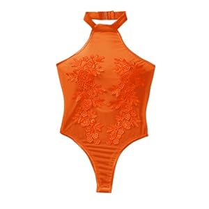 Generic Geschenk Body Orange Transparenz Stickerei