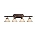 Kichler 6494OZ Broadview 4LT Vanity Fixture, Olde Bronze Finish with Etched Sunset Glass